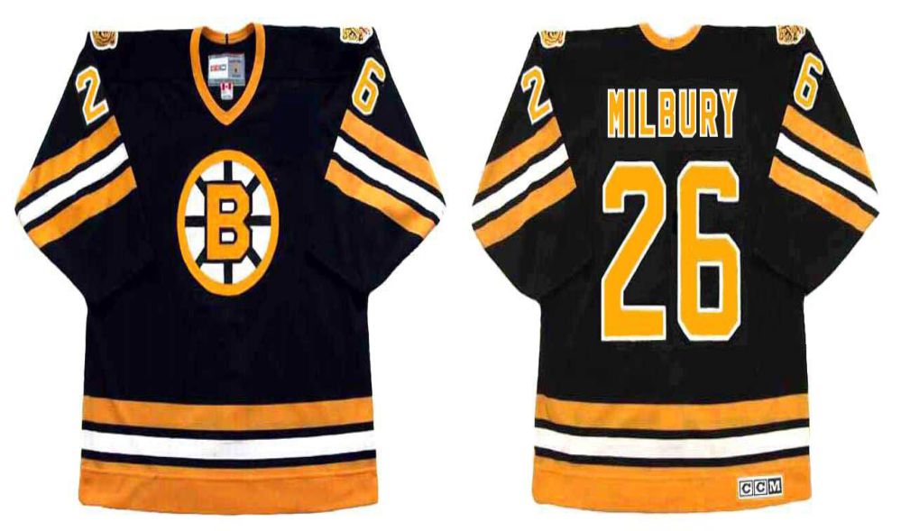 2019 Men Boston Bruins #26 Milbury Black CCM NHL jerseys